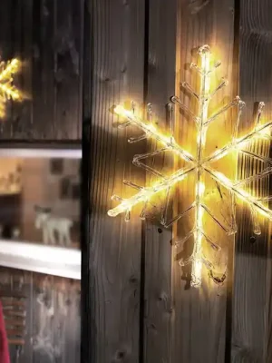 Svítící LED sněhová vločka, teplá bílá 40 cm Časově Omezené