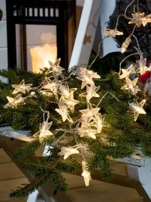 Akce Venkovní světelný řetěz hvězdy 40 LED baterie