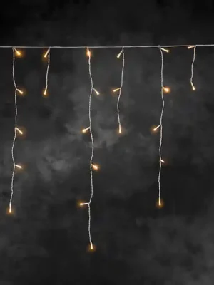 LED světelná clona „Eisregen“, jantarově bílá, 5 m Časově Omezené