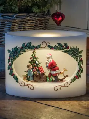 Výprodej Svíčka z pravého vosku LED Santa Claus s dítětem