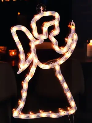 Novinka Okenní silueta Anděl LED pro interiér 50 zdrojů