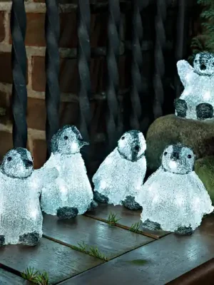 Oblíbený Sada pěti LED akrylových světelných figurek tučňáčků