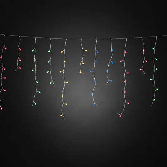 LED světelná clona „Ledový déšť“, barevné koule, 200 žárovek Sezónní Sleva
