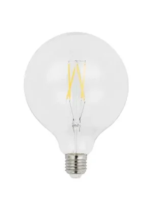 Zlevněný LED žárovka G125 E27, 6 W, 2 700 K, čiré vlákno, stmívatelné