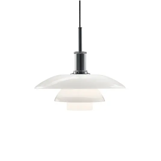 Louis Poulsen závěsné světlo PH 4 1/2-4, Ø 45 cm, chrom/bílá Omezená Nabídka