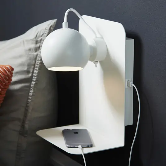 Poslední Šance FRANDSEN Kulové nástěnné svítidlo USB bílé matné
