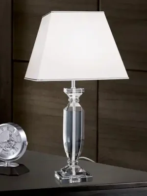 Nejprodávanější Stolní lampa Pokal s křišťálem chrom/bílá