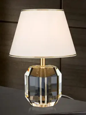 Levný Stolní lampa Alexis s křišťálem zlatá/krémová