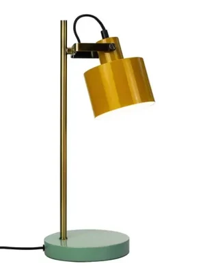 Dyberg Larsen Ocean stolní lampa kari/mosaz/tyrkys Super Cena