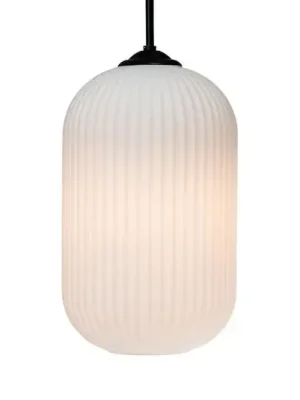 Dyberg Larsen Skleněná závěsná lampa Riflet, Ø 20 cm Poslední Šance
