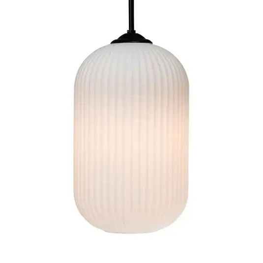 Dyberg Larsen Skleněná závěsná lampa Riflet, Ø 20 cm Poslední Šance