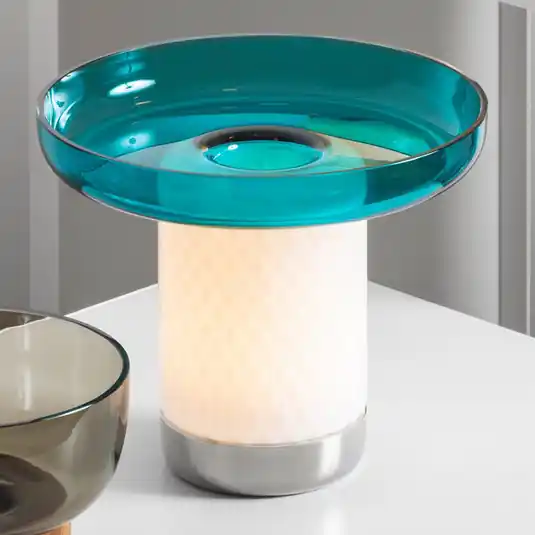 Artemide Bontà LED stolní lampa, tyrkysová miska Akční Nabídka