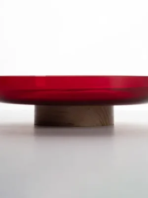 Aktuální Artemide Bontà mísa, červená, Ø 26 cm, sklo, dřevo