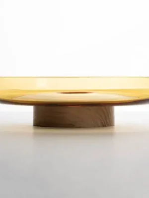 Artemide Bontà mísa, žlutá, Ø 26 cm, sklo, dřevo Nízká Cena