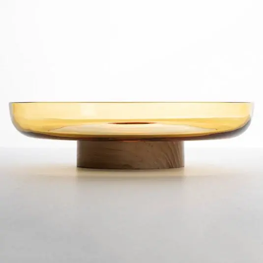 Artemide Bontà mísa, žlutá, Ø 26 cm, sklo, dřevo Nízká Cena