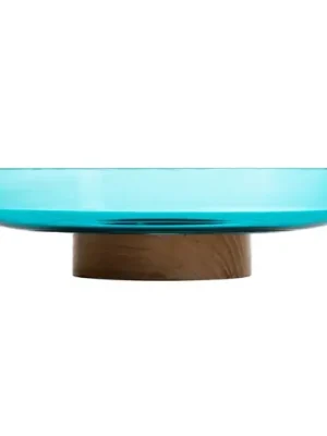 Vrácení Zdarma Artemide Bontà mísa, tyrkysová, Ø 26 cm, sklo, dřevo
