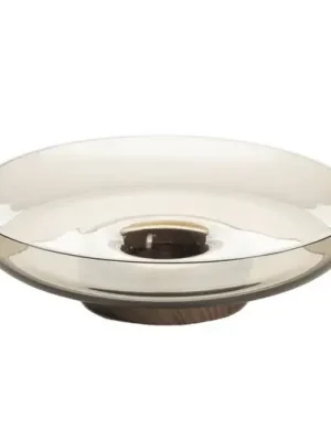 Artemide Bontà mísa, šedá, Ø 26 cm, sklo, dřevo Akce