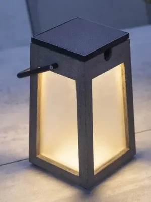 Levný LED solární lucerna Tecka přenosná, Duratek 25 cm