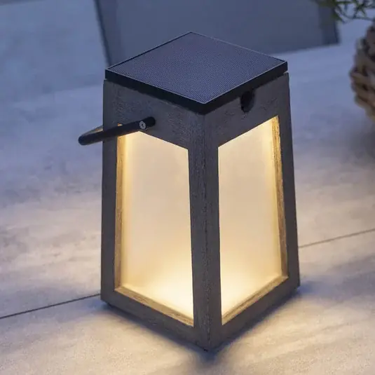 Levný LED solární lucerna Tecka přenosná, Duratek 25 cm