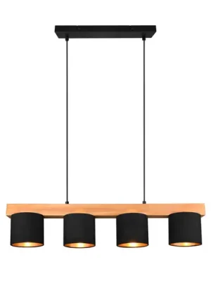 Závěsné světlo Cameron, čtyři zdroje, černá Must-Have