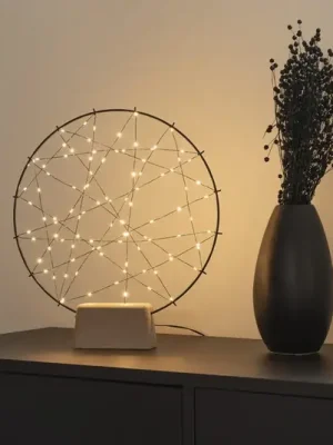 Expresní Doručení LED silueta Malý kruh s dřevěnou nohou