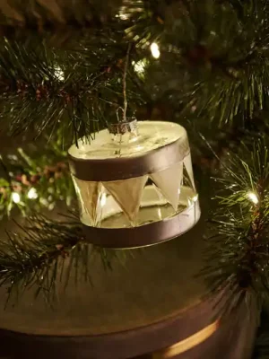 Dekorační přívěsek Elly s LED diodou, Ø 7 cm, stříbrný Výprodej