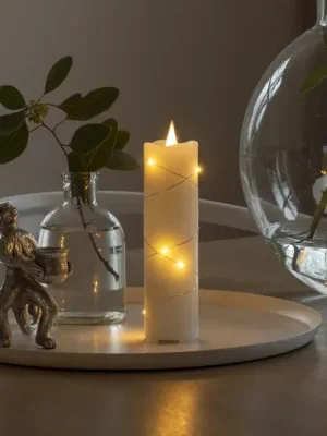 Akční Cena LED vosková svíčka krémová barva jantarová 17,8 cm