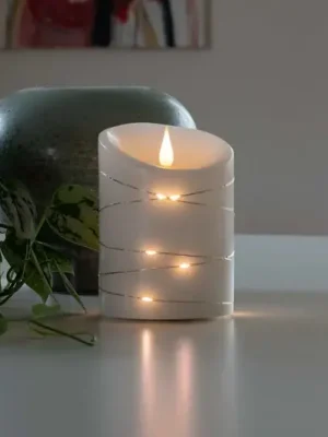 LED vosková svíčka bílá Barva světla teplá bílá 14 cm Novinka