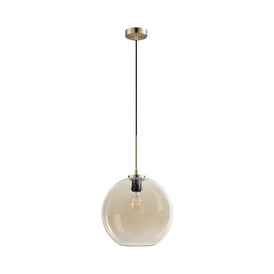 Dyberg Larsen Závěsná lampa Loop 30 cm jantarová/mosazná Ověřený