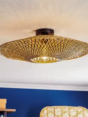 Originální GOOD & MOJO stropní svítidlo Bali, Ø 60 cm, černá/přírodní, bambus