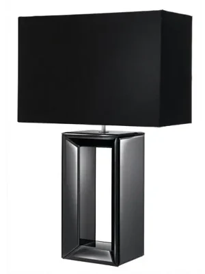 Sezónní Sleva Textilní stolní lampa Mirror, černá