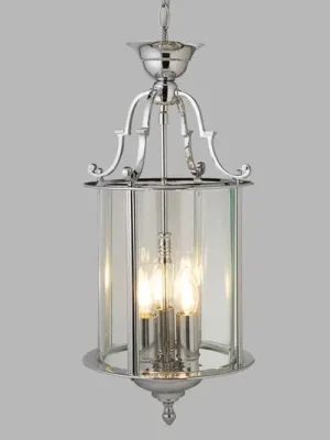 Levný Závěsné světlo Bevelled Lantern, sklo, chrom