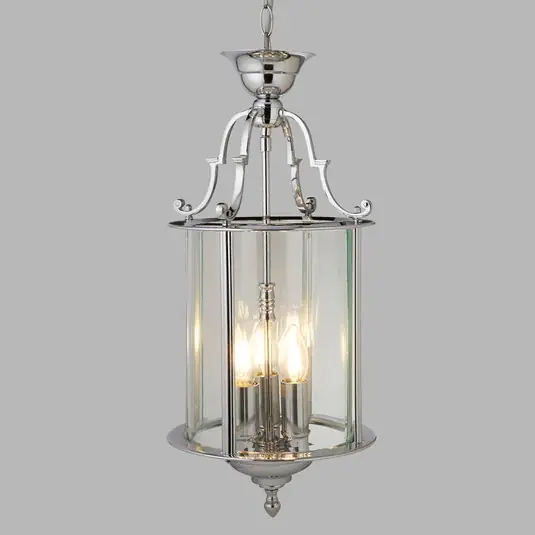 Levný Závěsné světlo Bevelled Lantern, sklo, chrom