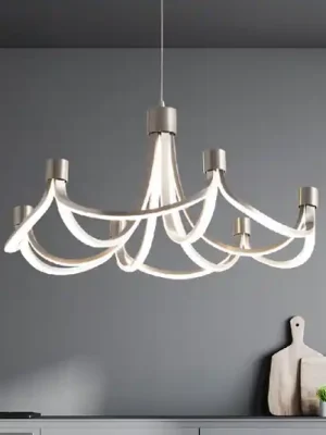 Aktuální LED závěsné světlo Festos, matný nikl, stmívatelné