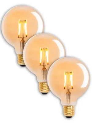 Vysoce Kvalitní LED Globe E27 4,1W 310lm teplá bílá zlatá sada 3ks