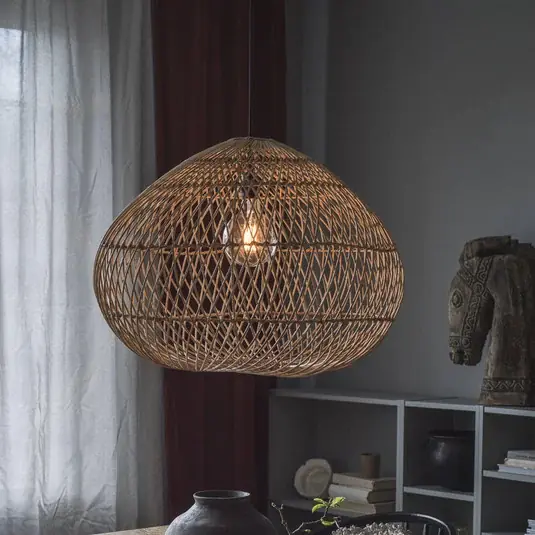 Přímo Od Výrobce PR Home Karen závěsné světlo ratanový stín Ø 50 cm