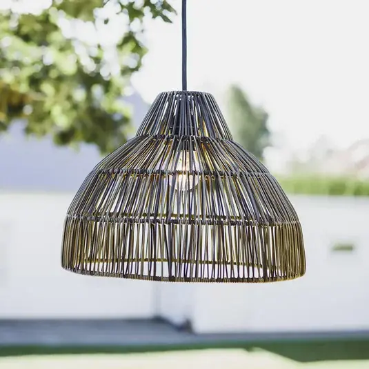Tovární Cena PR Home závěsná lampa Bao, venkovní, IP44, šedá, délka kabelu 2,5 m