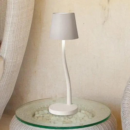 LED stolní lampa Judy, baterie, IP54, bílá Sezónní Sleva