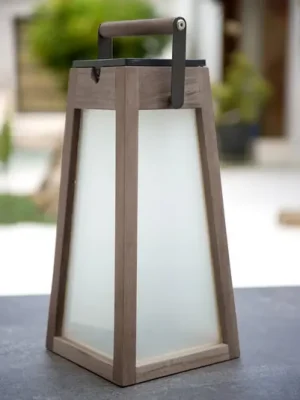 Speciální Cena LED solární lucerna Tecka, teak duratec šedá 39cm
