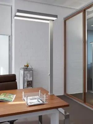 Cenová Bomba LED stolní lampa MAULjuvis, stříbrná, 120 cm stmívatelná základna s objímkou