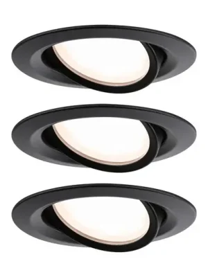 Tovární Cena LED bodovka Paulmann Nova Plus Coin, 3 kusy, kulaté, černé, 2700 K, IP65