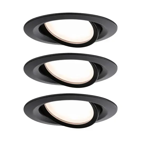 Tovární Cena LED bodovka Paulmann Nova Plus Coin, 3 kusy, kulaté, černé, 2700 K, IP65