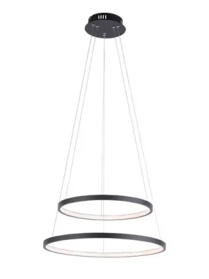 Rychlé Dodání Závěsné svítidlo Circle LED, antracitová barva, dvousvětelné provedení