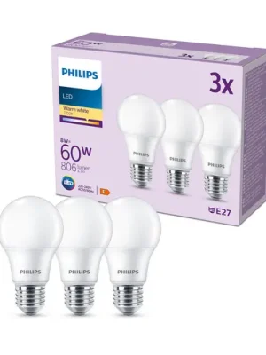 Philips LED žárovka E27 8W 806lm 2700K matná 3ks Přímo Od Výrobce
