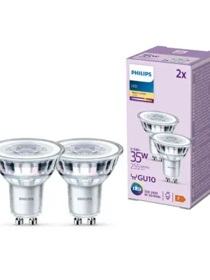 Žárovka Philips LED GU10 3,5W 255lm 827 clear 36° 2ks Ověřený