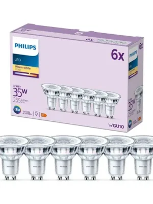 Žárovka Philips LED GU10 3,5W 255lm 827 čirá 36° 6ks Nízká Cena