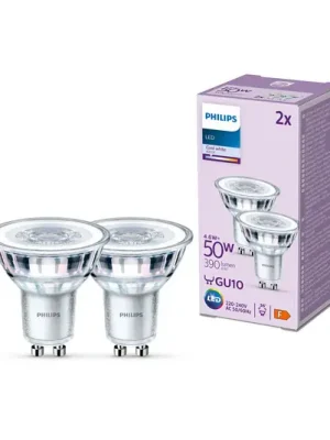 Žárovka Philips LED GU10 4,6W 390lm 840 clear 36° 2ks Akce