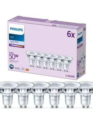 Sezónní Sleva Žárovka Philips LED GU10 4,6W 390lm 840 clear 36° 6ks