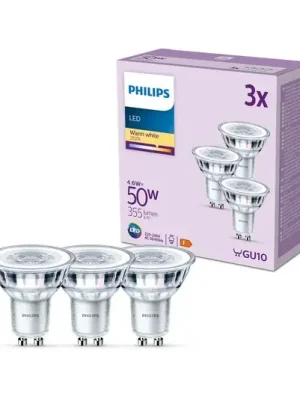 Akční Nabídka Žárovka Philips LED GU10 4,6W 355lm 827 clear 36° 3ks