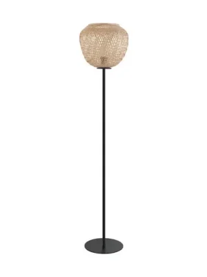 Stojací lampa Dembleby ze dřeva, přírodní barvy Novinka